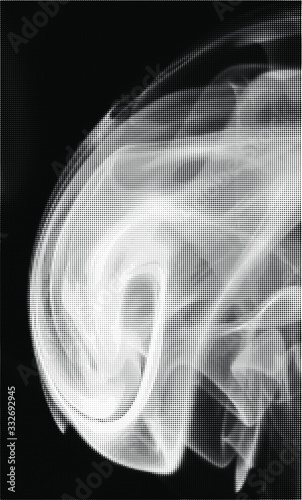 Abstract white smoke texture on black background