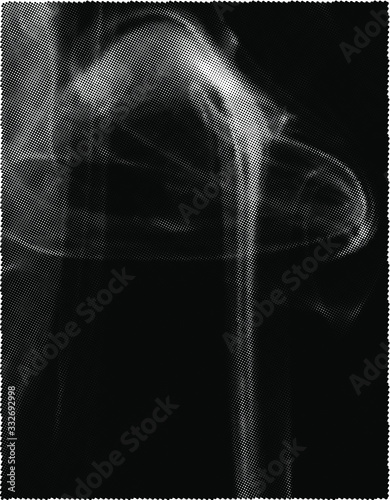 Abstract white smoke texture on black background