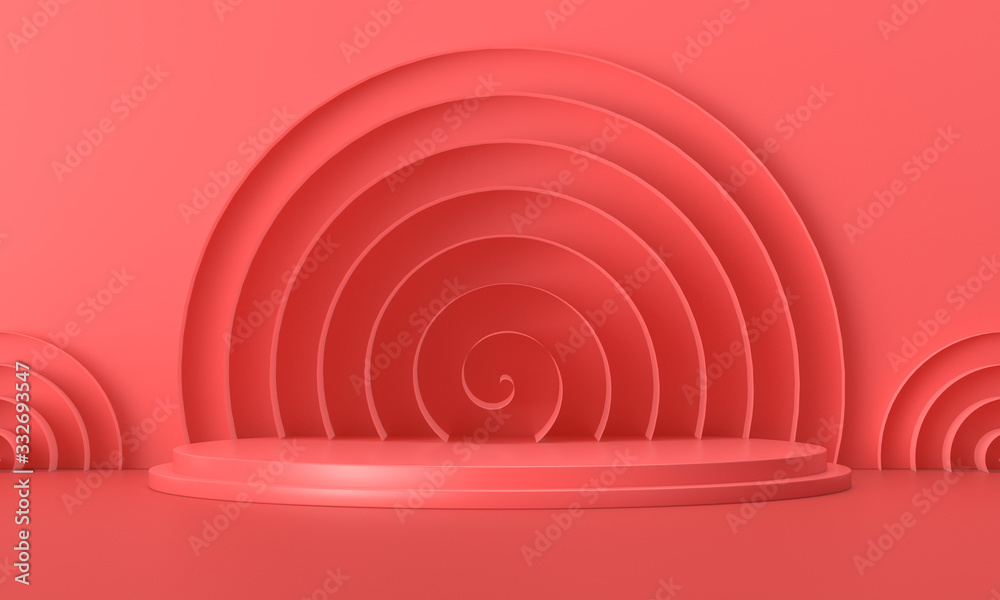 Naklejka premium 3D rendering of red background material.