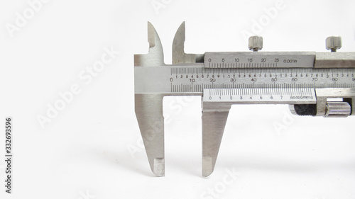 Photos Isolated vernier caliper in white background picture with high details,Easy to u