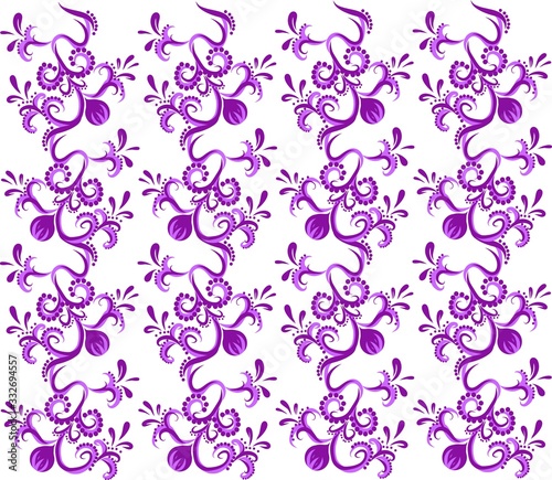 Seamless pattern, purple lines on a white background. Suitable for tile, textile, holiday packaging, wallpaper