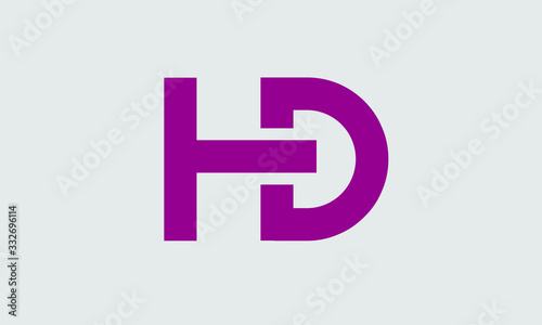 HD or Dh abstract minimal monogram vector logo template © fysaladobe