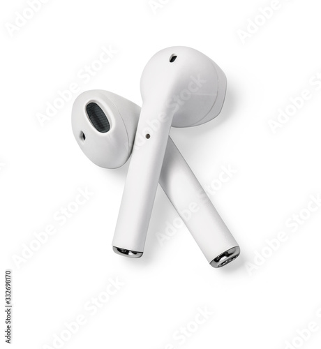 White headphones wireless earphones photo