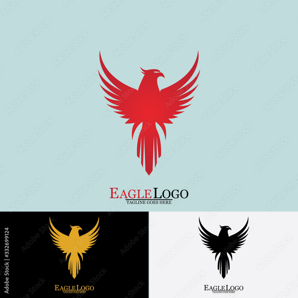Obraz premium Falcon Eagle Bird Logo Template Vector Icon