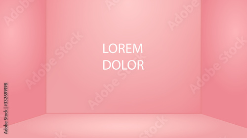 Pink empty room background. Minimalist design interior background.