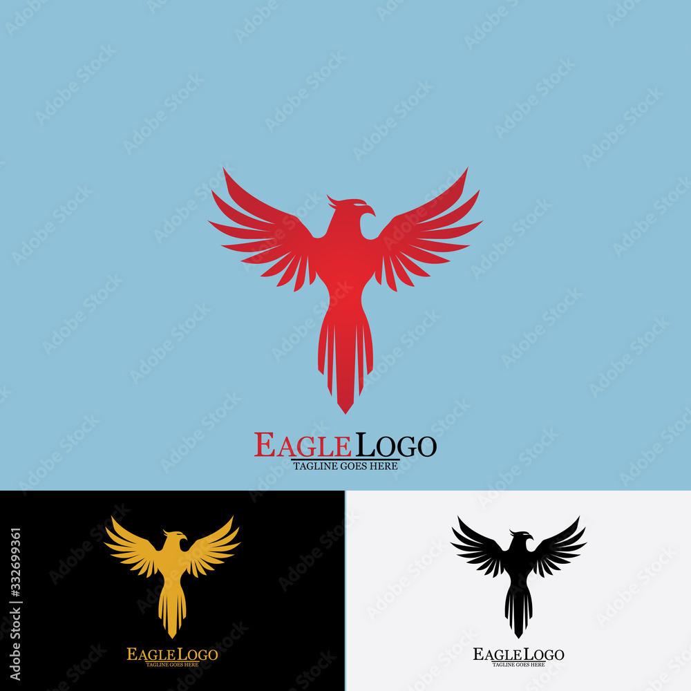 Obraz premium Falcon Eagle Bird Logo Template Vector Icon