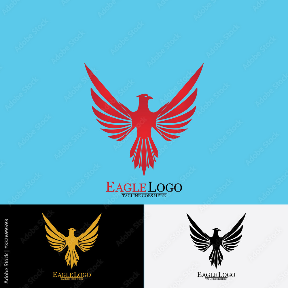 Obraz premium Falcon Eagle Bird Logo Template Vector Icon