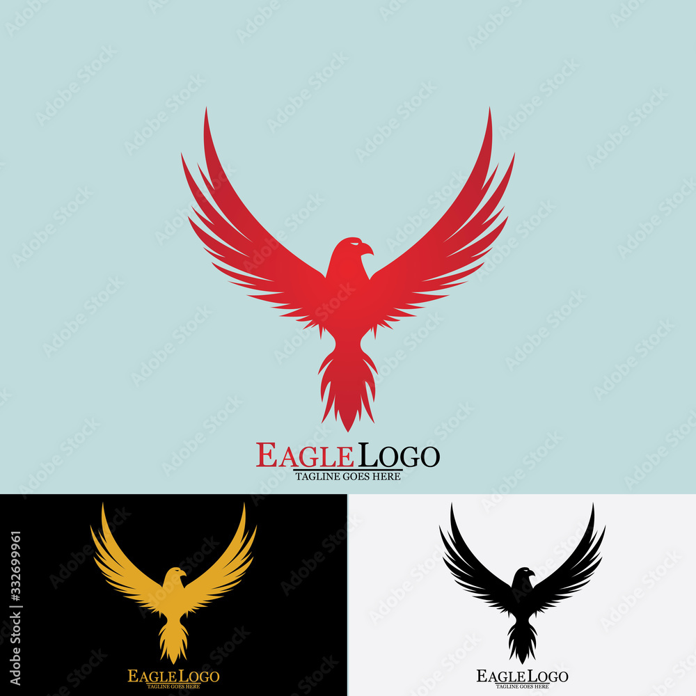 Obraz premium Falcon Eagle Bird Logo Template Vector Icon