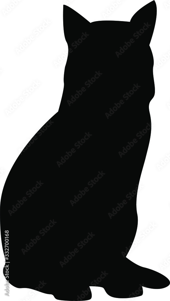 Black silhouettes on a white background, cat. Black silhouettes on a white background, cat.