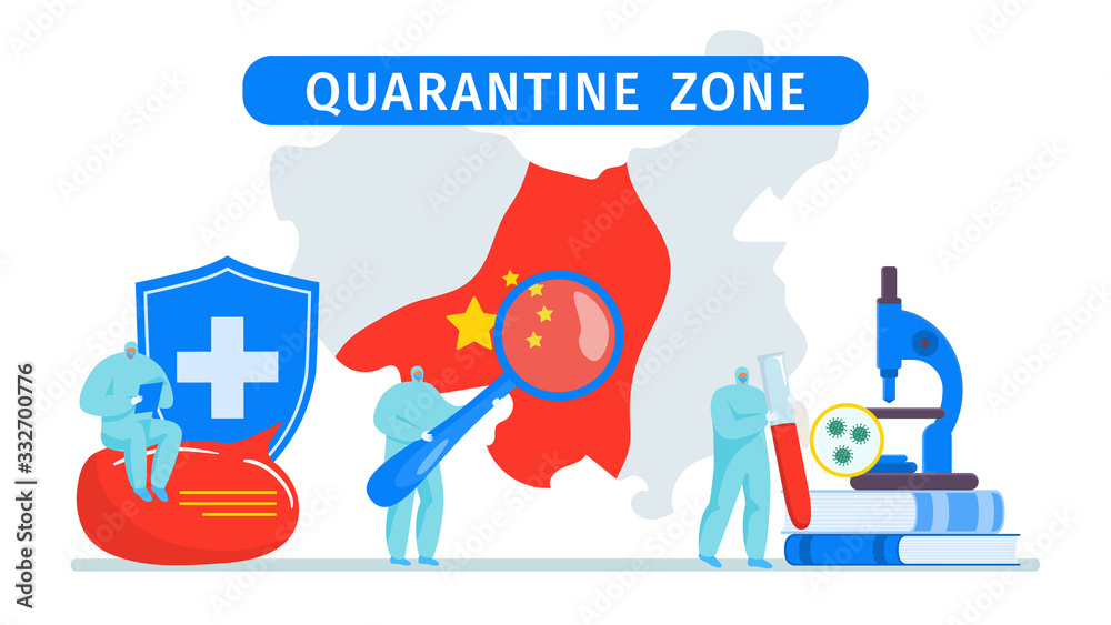 Quarantine zone for chinese infection coronavirus CoV medical