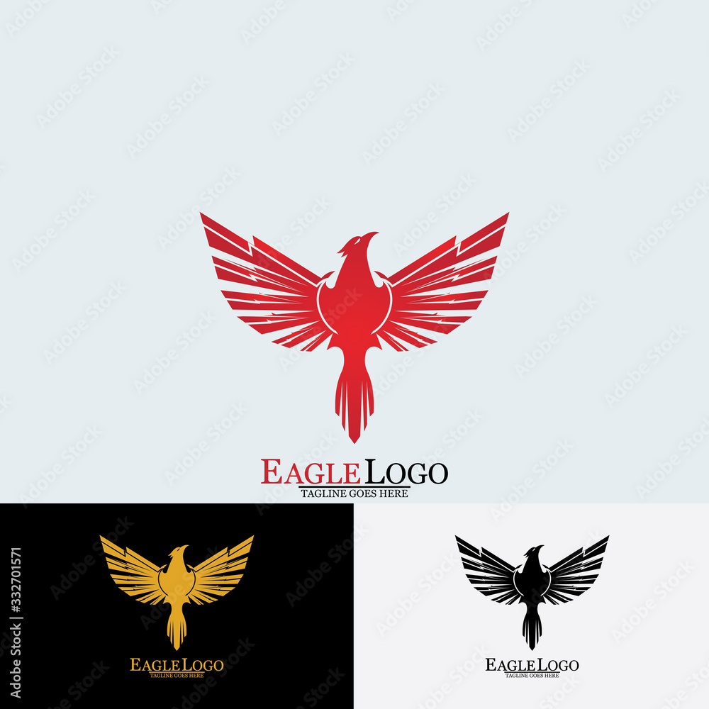 Obraz premium Falcon Eagle Bird Logo Template Vector Icon