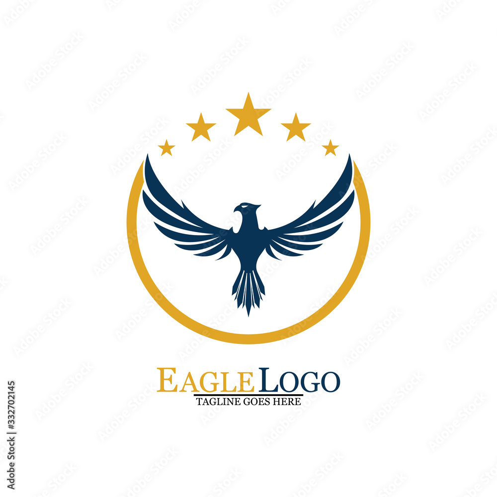 Obraz premium Falcon Eagle Bird Logo Template Vector Icon