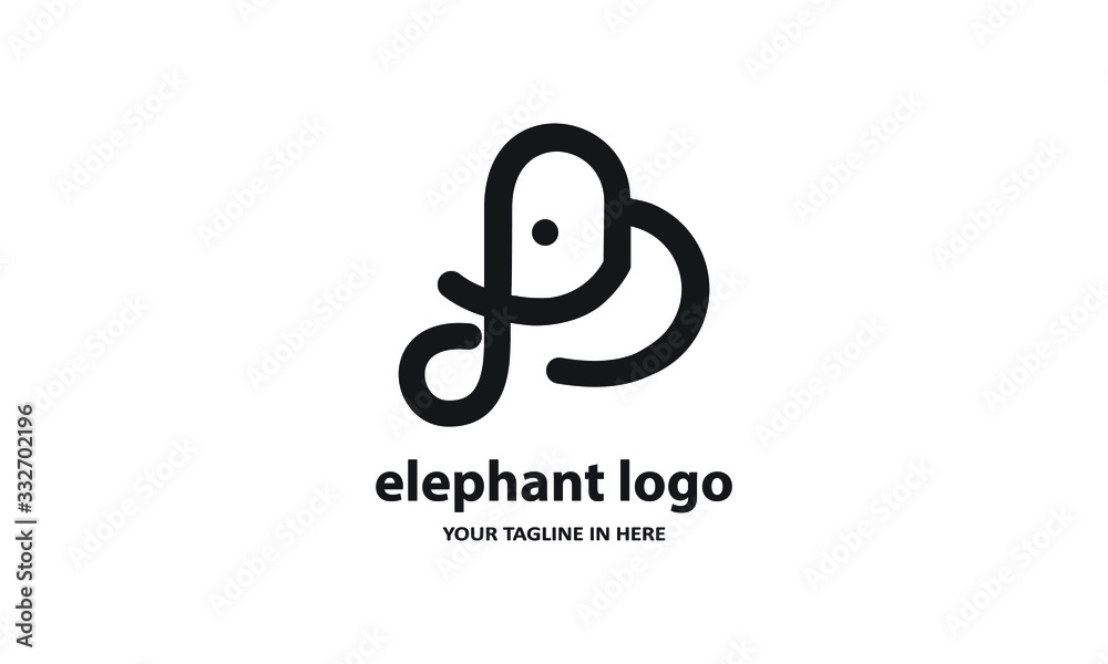 The concept of modern Simple elephant logo design is easy to remember The concept of modern Simple elephant logo design is easy to remember