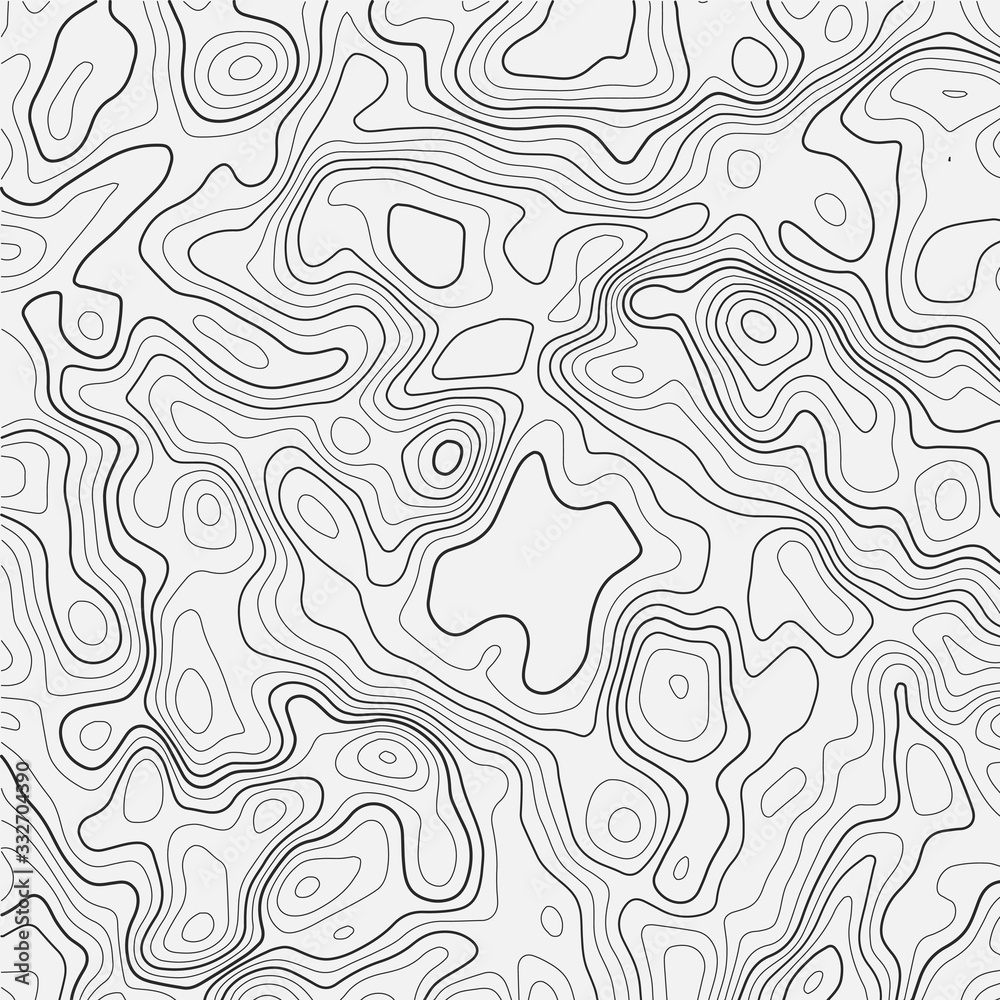 Fototapeta premium Topographic contour map on white background. Vector grid map.