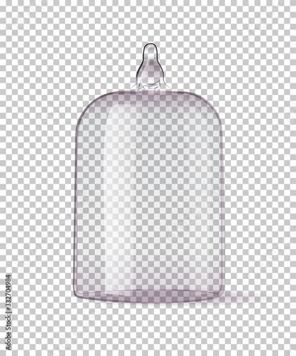 Vector realistic mockup glass dome or cloche