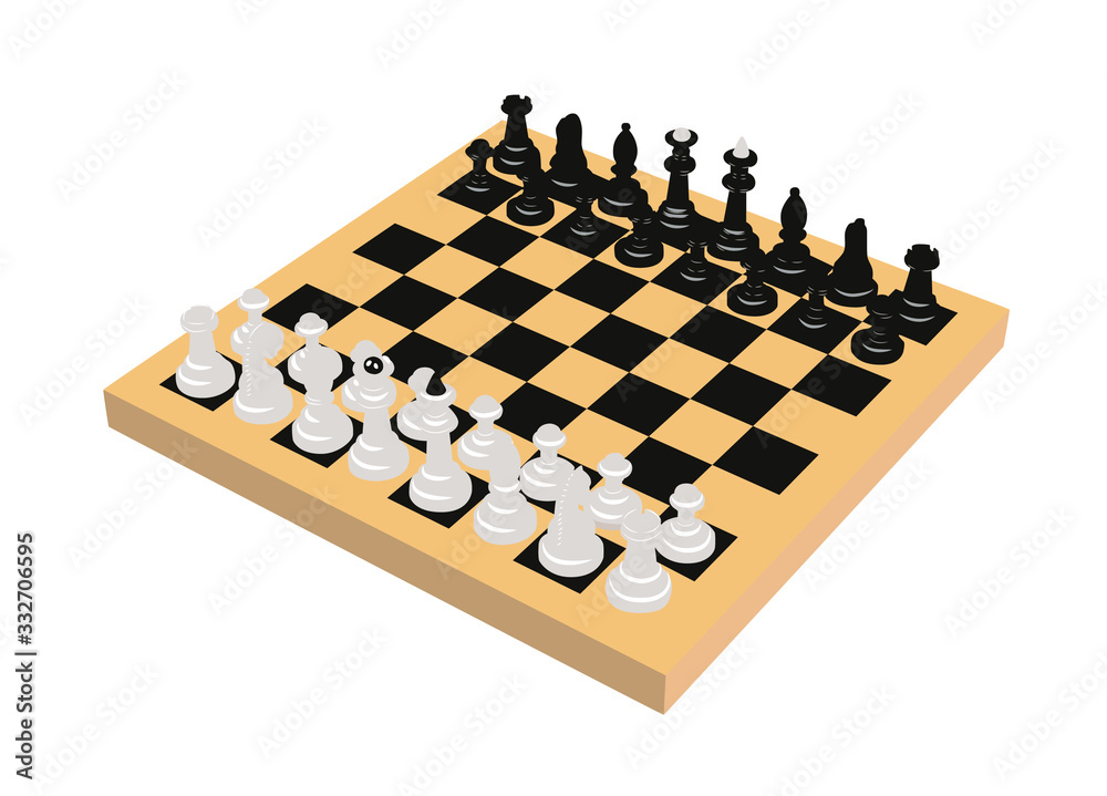 chess on the board realistic vector illustration chess on the board realistic vector illustration