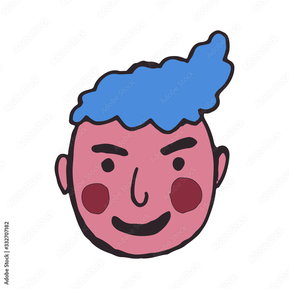 cartoon face vector people. Hand drawn line art colored illustration. Human emotions doodle set cartoon face vector people. Hand drawn line art colored illustration. Human emotions doodle set