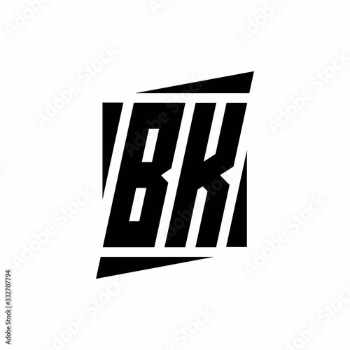 BK Logo monogram with modern style concept design template photo