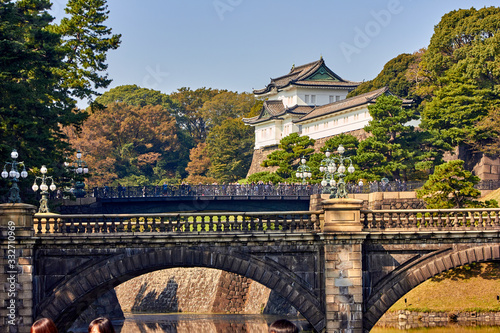 Bridge over the pond to imperial palace photo