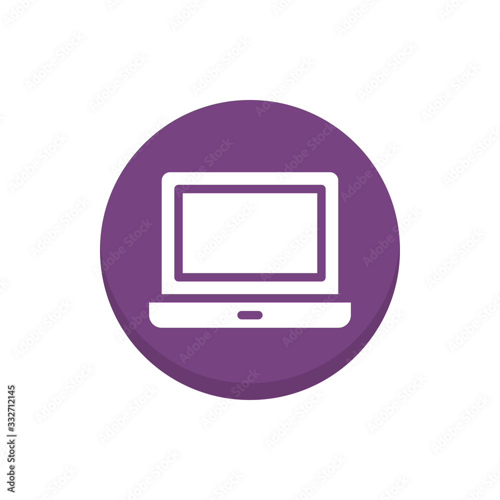 Laptop Vector Icon Colour Circle Icon Illustration. Laptop Vector Icon Colour Circle Icon Illustration.