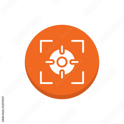 Focus Tool Vector Icon Colour Circle Icon Illustration.