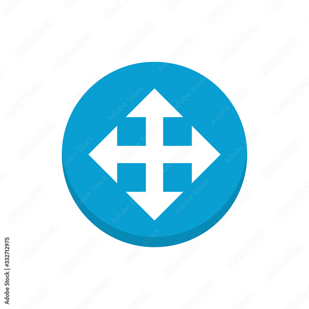 Move Arrows Vector Icon Colour Circle Icon Illustration. Move Arrows Vector Icon Colour Circle Icon Illustration.