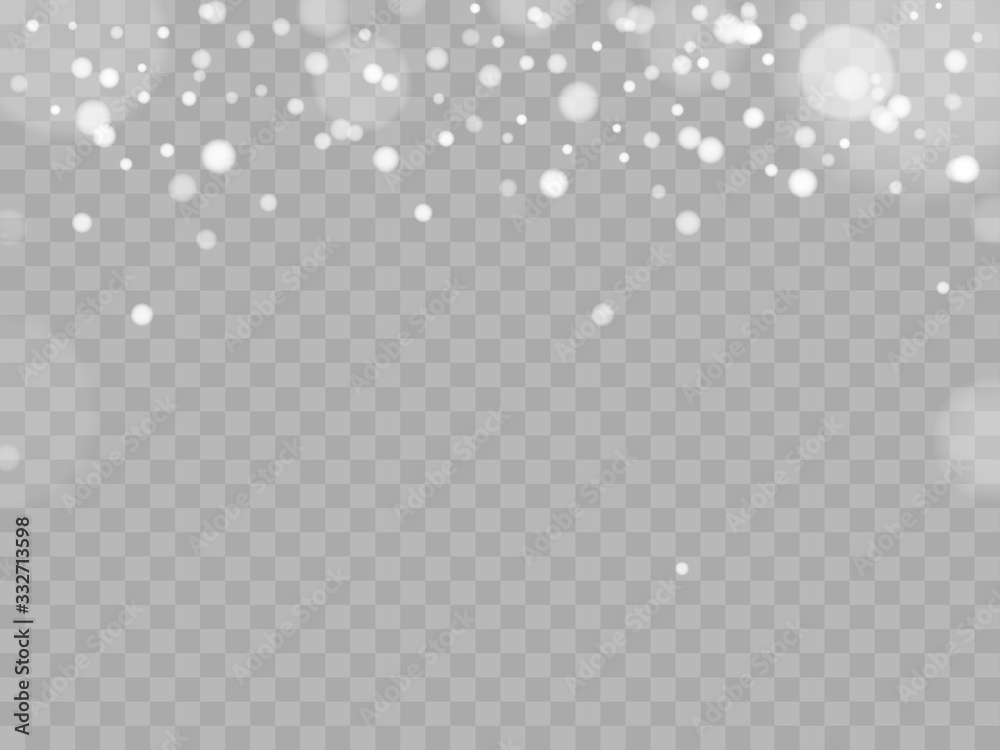 Falling snow on a transparent background. Vector stock illustration Falling snow on a transparent background. Vector stock illustration
