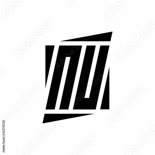 NU Logo monogram with modern style concept design template