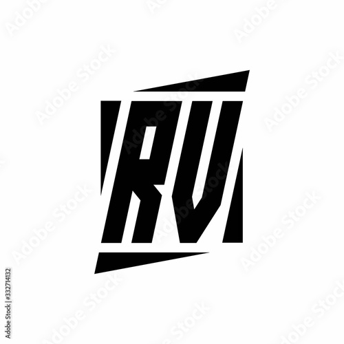 RV Logo monogram with modern style concept design template