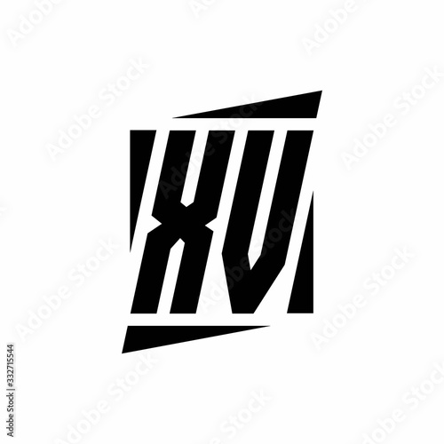 XV Logo monogram with modern style concept design template