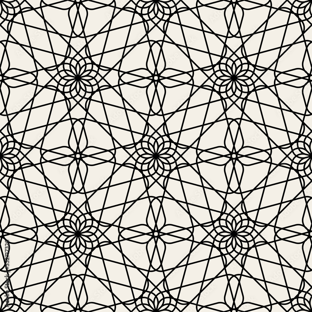 Obraz premium Background with a seamless pattern in Arabian style. Vector islamic ornament