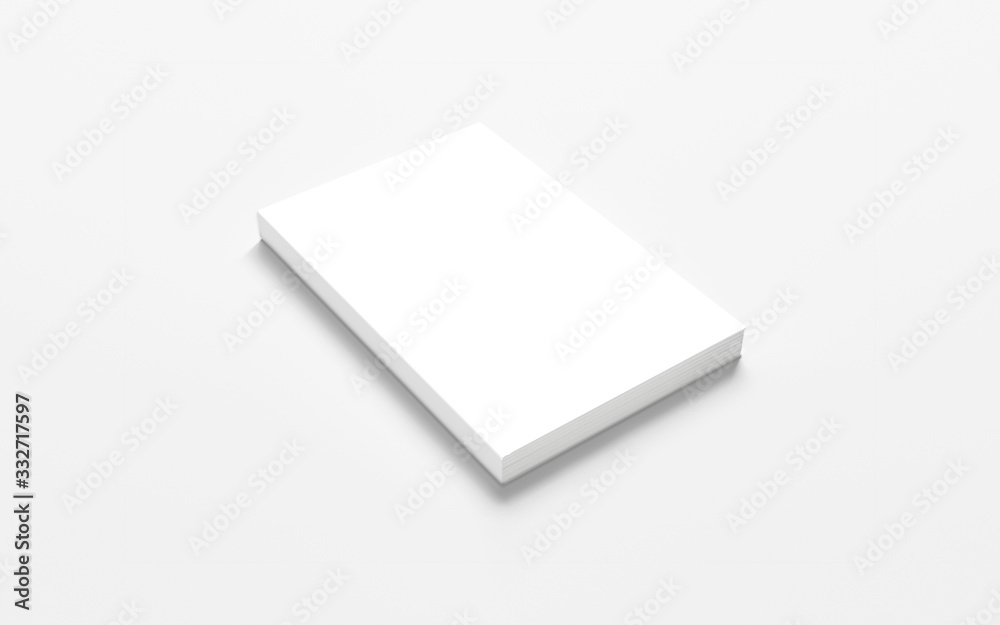 Book with blank hardcovers isolated on grey as template for design presentation, promotion etc.