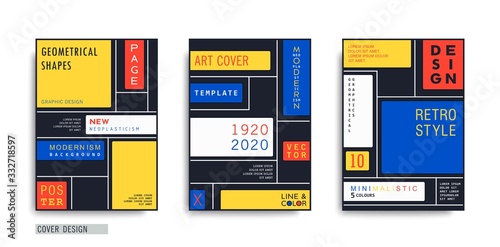 Modern covers template. Geometric composition in a trendy style of abstraction art. Neoplasticism vector design.