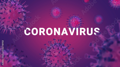 Concept corona Virus Background with text and purple color.