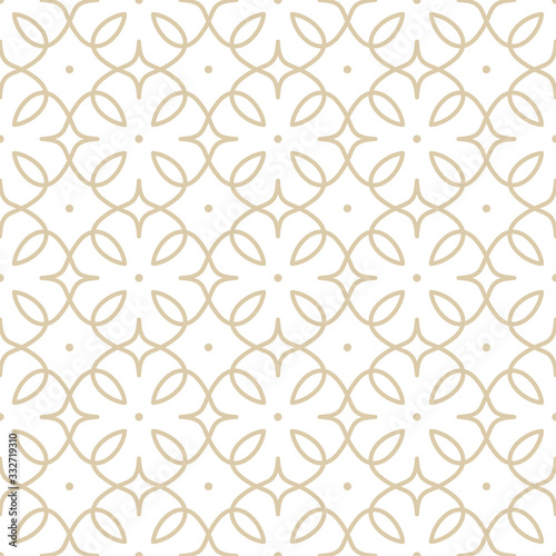 Seamless pattern in islamic style. Vector arabic gold ornament in white background.