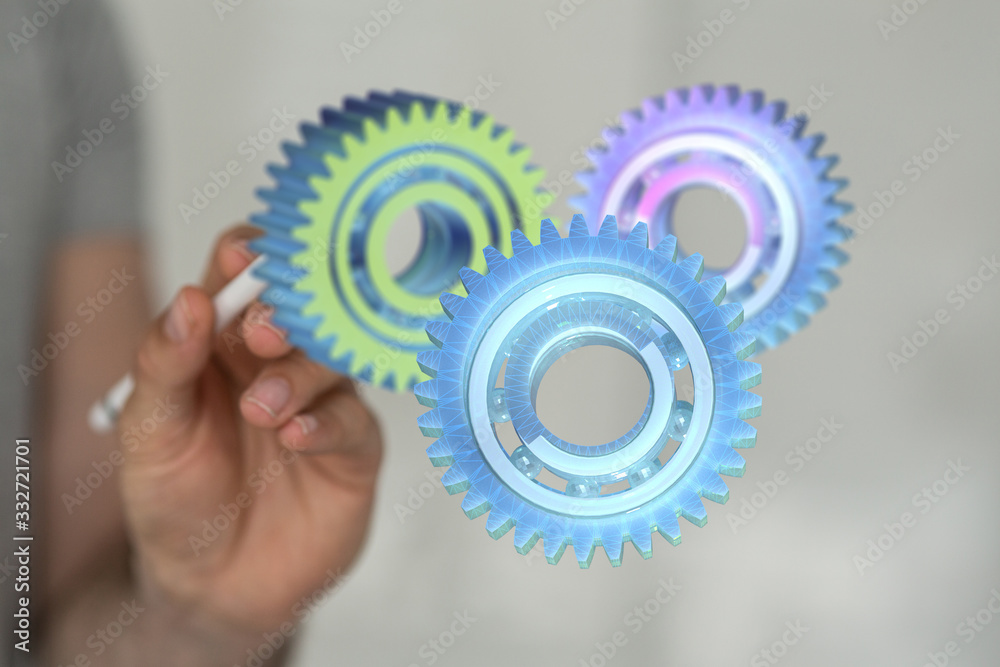Business, Internet and technology concept. Business select gear icon on virtual screen. Business, Internet and technology concept. Business select gear icon on virtual screen.