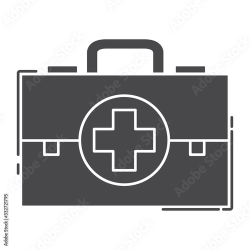 Medical first aid kit icon flat style vector.