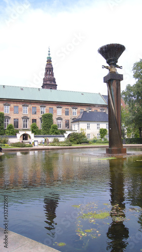 COPENHAGEN, DENMARK - JUL 04th, 2015: Royal Library Gardens, Christiansborg Palace in Copenhagen, small oasis in the heart of the city