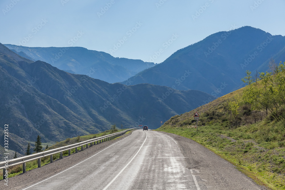Fototapeta premium road to Altai Mountains, Altai region, Siberia, Russia.