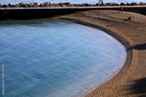 Sirolo  AN   Italy - January 1  2019   Urbani beach  Riviera del Conero  Adriatic Sea  Sirolo  Ancona  Marche  Italy