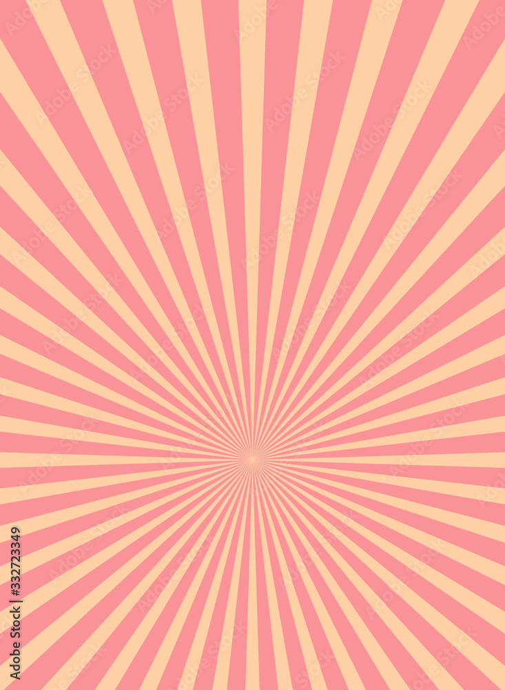 Sunlight glow horizontal background. Pink and peach color burst background.