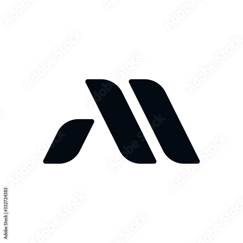 Unique M logo, monogram, vector