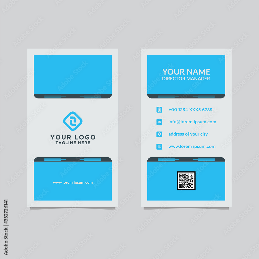 Fototapeta premium Modern, Creative and Clean Vector Design Business Card Template. Vertical Template