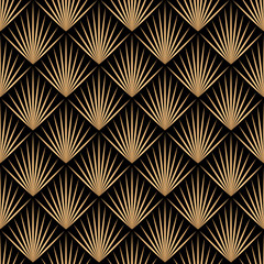 Sierkussen Art deco patronen Art deco trellis lines seamless pattern vector graphic design.  © SunwArt