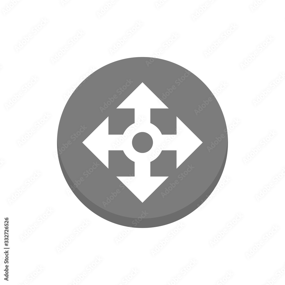 Move Arrows Vector Icon Colour Circle Icon Illustration. Move Arrows Vector Icon Colour Circle Icon Illustration.