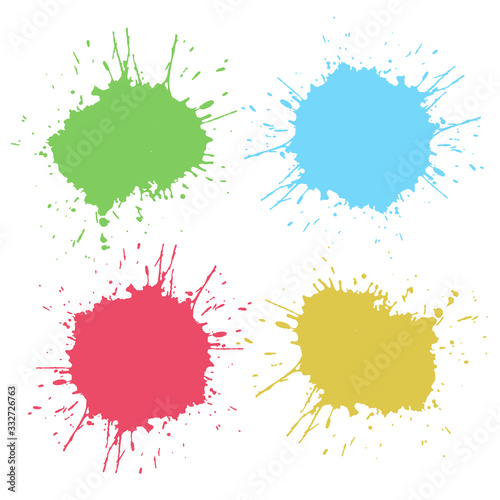 Vector set of  colorful ink blots