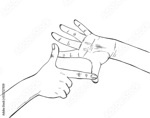 Framing image capture human hands