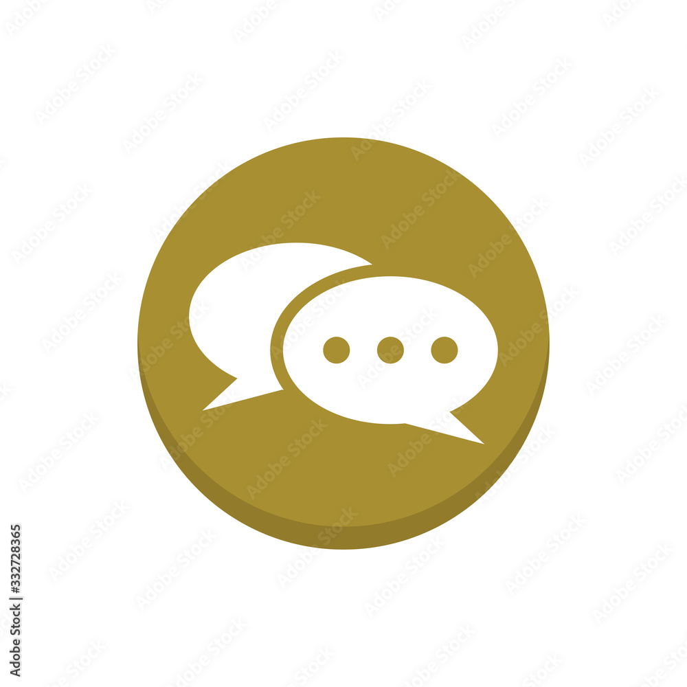 Fototapeta premium Speech Balloons Vector Icon Colour Circle Icon Illustration.