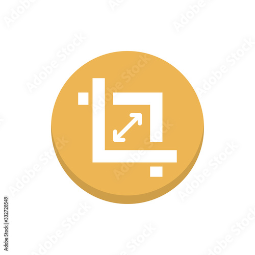Crop Vector Icon Colour Circle Icon Illustration.