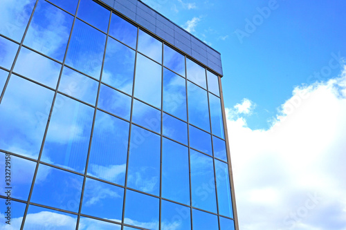 glass facade of a building